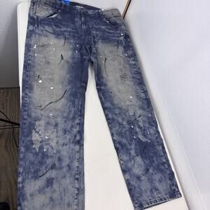 Pink Dolphin Jeans Men’s Distressed Blue 40x30 NWT Straight Leg